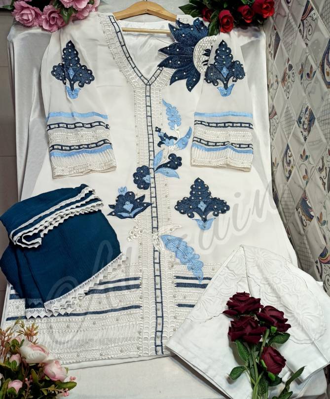 Al Zain 272703 Fancy Festive Wear Georgette Ready Made Suit Collection